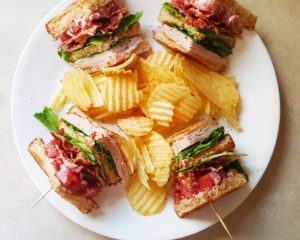Club sandwiches on plate