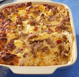 Cheese and sausage strata