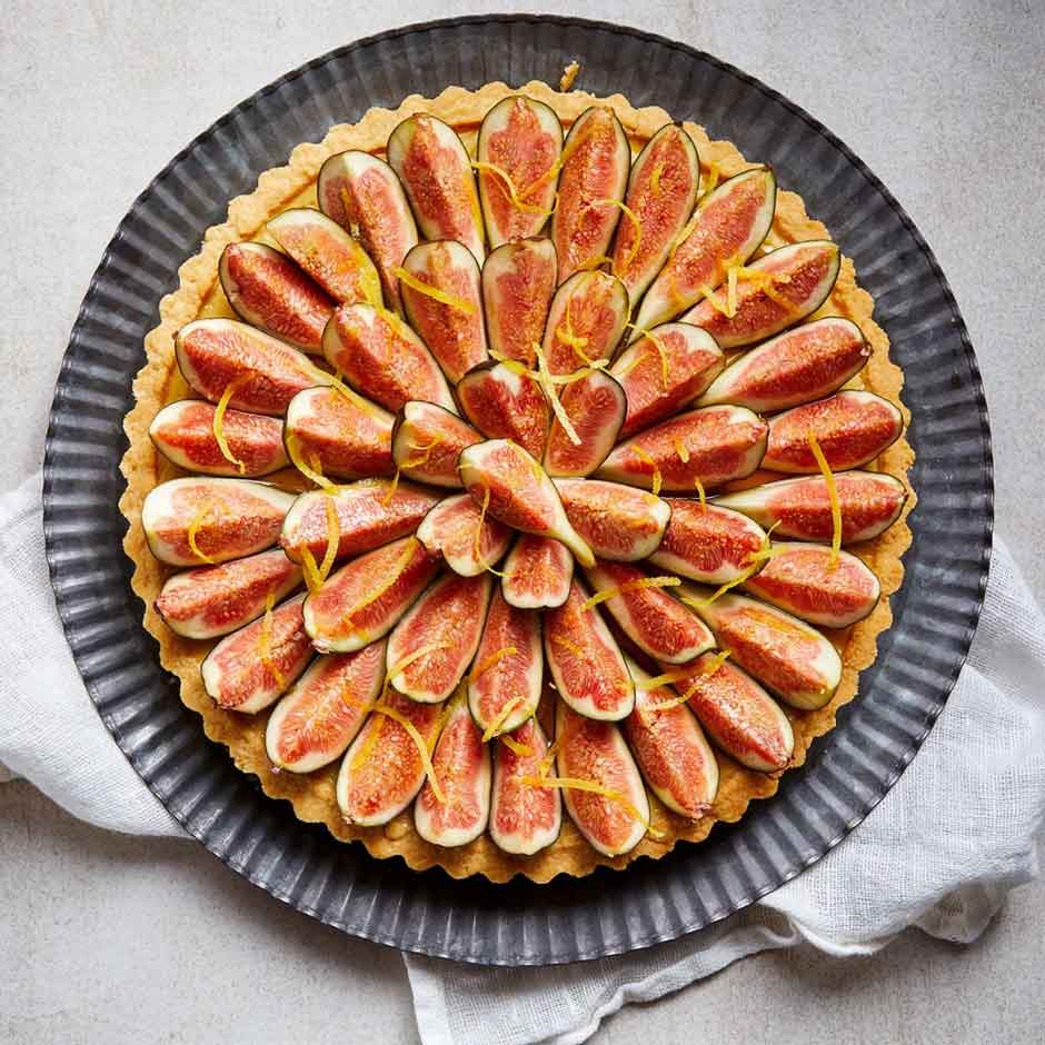 A colorful fig tart.